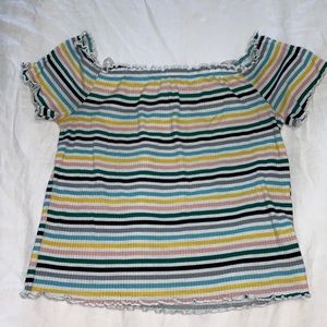 Multicolored  off the shoulder top